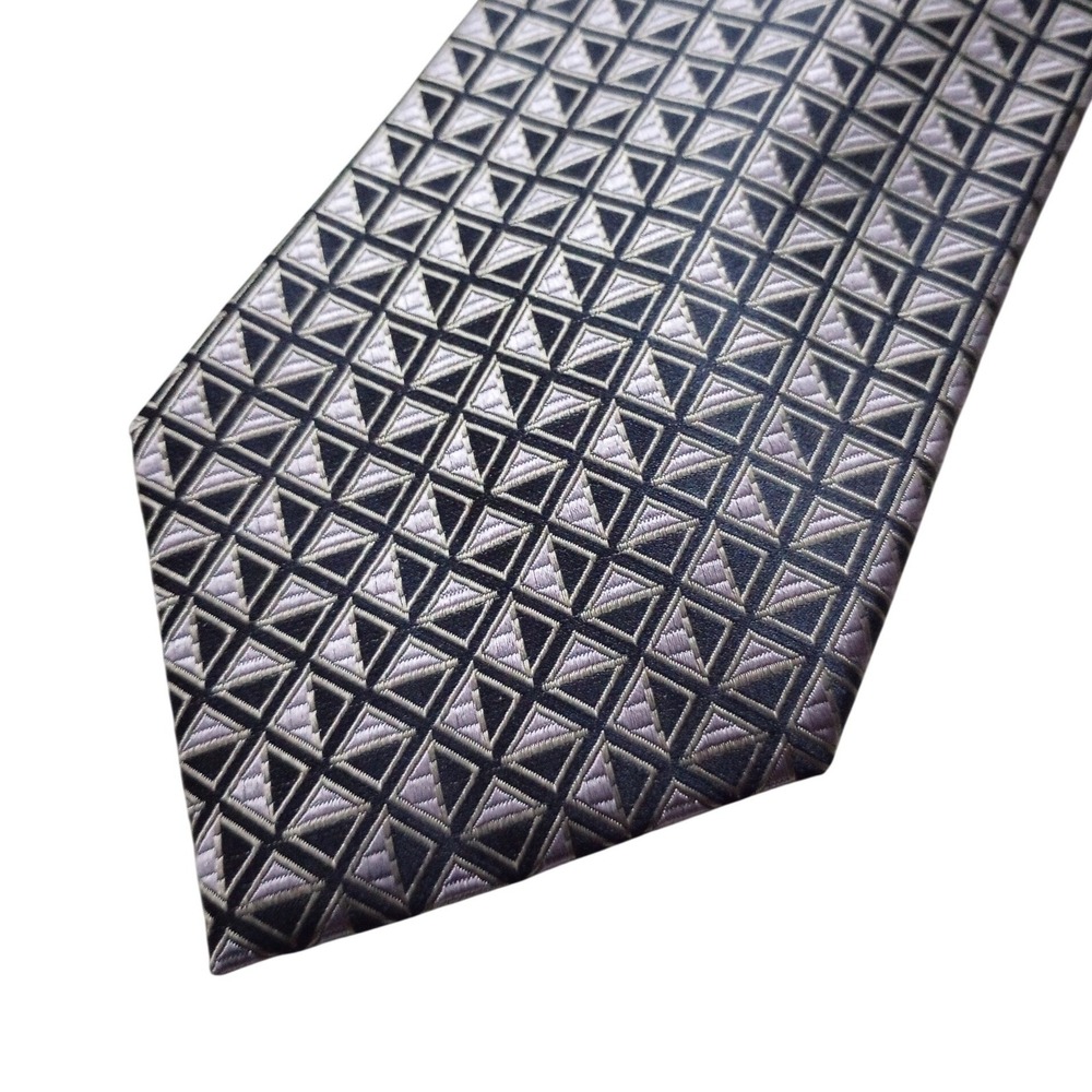 Crazy Horse Liz Claiborne Mens Silk Tie Geometric Woven Square Triangle